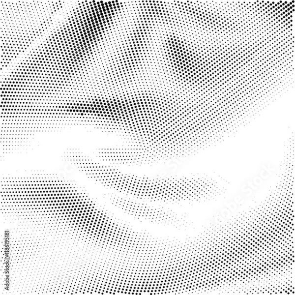 Fototapeta Abstract grunge halftone pattern. Black and white vector illustration	