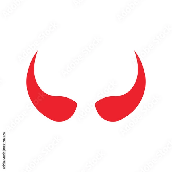 Fototapeta Devil horn Vector icon design illustration Template