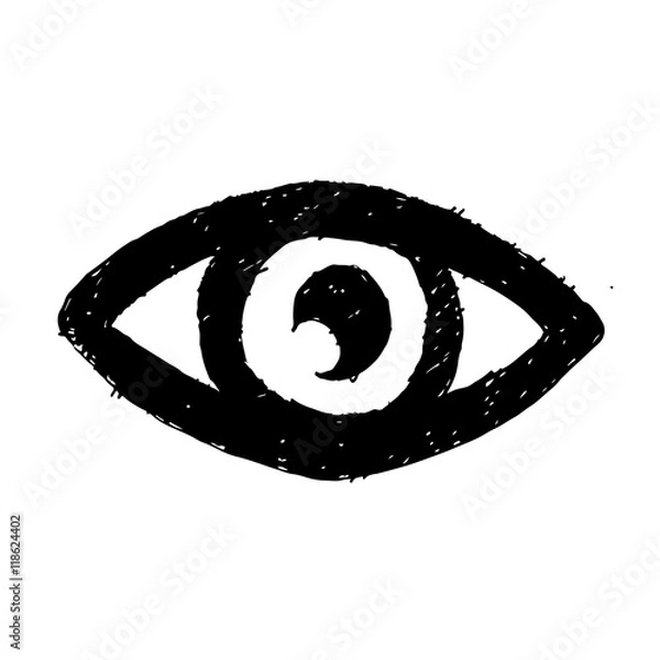 Obraz doodle eye icon hand draw illustration design