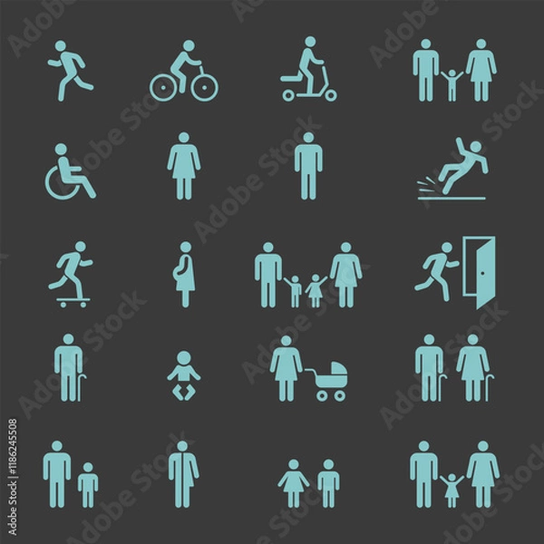 Obraz People set. Flat vector illustration. 