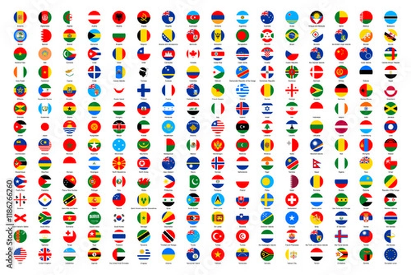 Obraz Flags of the world. Big collection set of World Countries National Flags