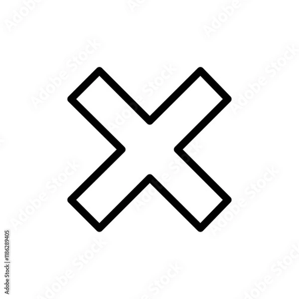 Fototapeta Cross mark icon Thin vector set