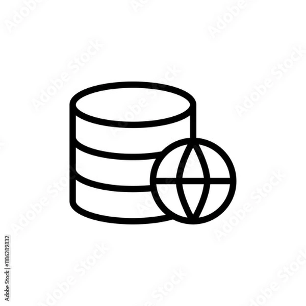 Obraz Database network icon Thin vector set
