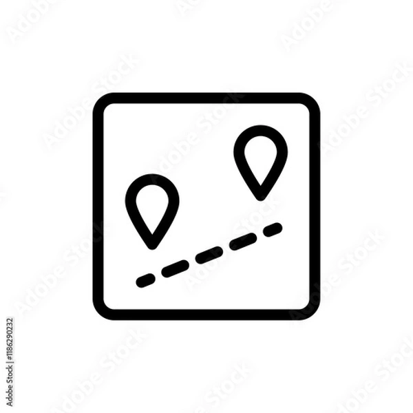 Obraz Distance icon Thin vector set