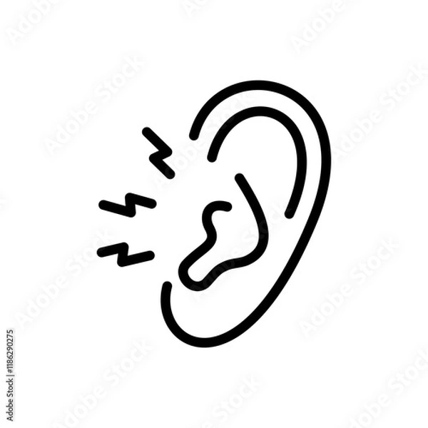 Obraz Earache icon Thin vector set