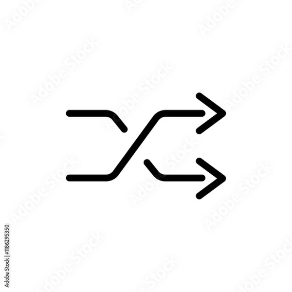 Obraz Shuffle icon Thin vector set
