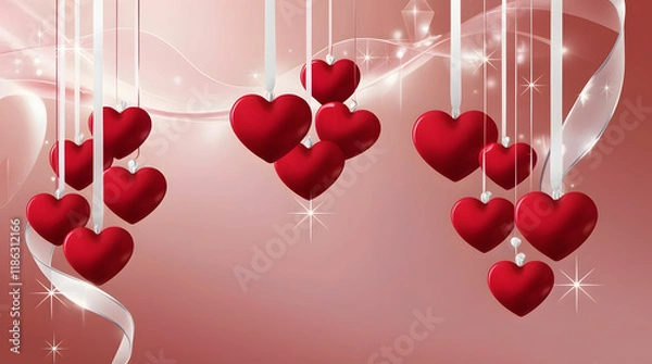 Fototapeta valentine background with hearts
