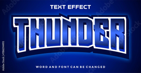 Fototapeta Thunder editable text effect