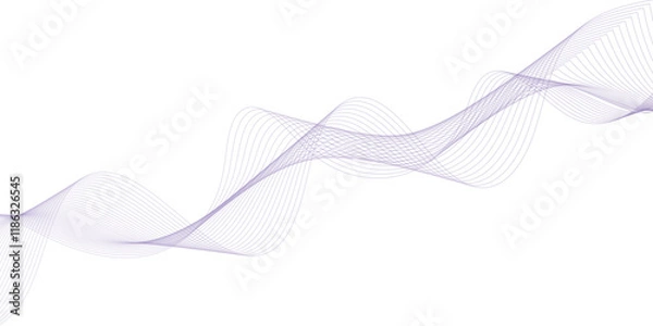 Obraz Abstract vector banner with purple waves. Vector illustration.