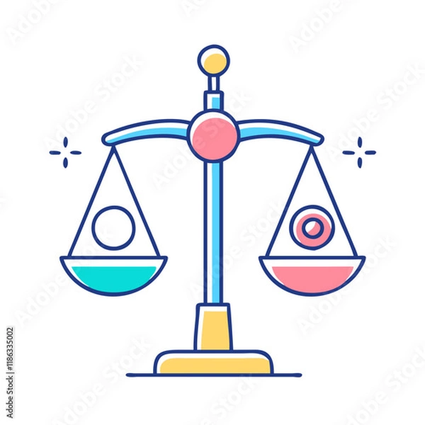 Fototapeta gender equality scales vector icon, women’s day vector illustration - simple illustration of gender equality scales perfect for logos, and holidays -themed designs.