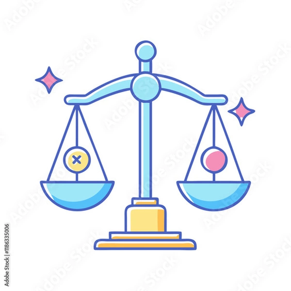 Fototapeta gender equality scales vector icon, women’s day vector illustration - simple illustration of gender equality scales perfect for logos, and holidays -themed designs.