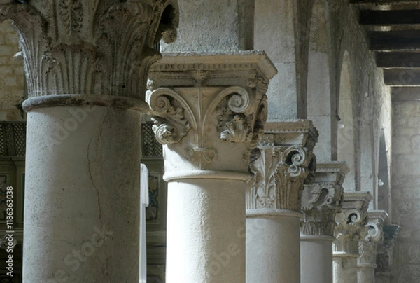 Obraz Columns in the church of Assumption of the Virgin Mary in Pag, Croatia