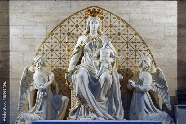 Obraz The Virgin and Child on the Throne with Angels, Parish Church of the Visitation of the Virgin Mary in Sanci-Savica, Zagreb, Croatia