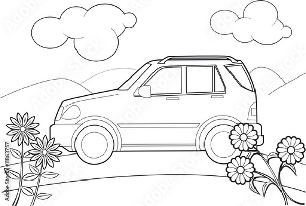 Obraz coche para pintar