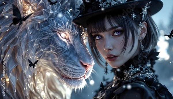 Fototapeta ファンタジーストーリー（白銀の結晶が紡ぐ物語）