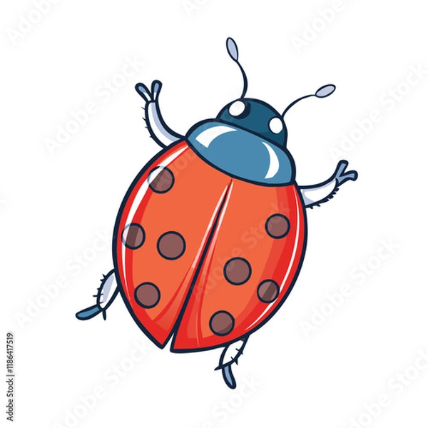 Fototapeta ladybug vector icon, spring vector illustration - simple illustration of ladybug perfect for logos, and spring -themed designs.