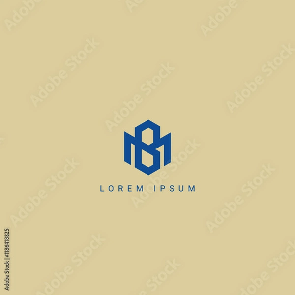 Fototapeta Abstract MB, BM Letters Logo Initial Based Monogram Icon Vector
