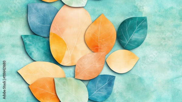 Fototapeta Seamless pattern, A minimalist pastel tone background featuring soft colors and abstract shapes, ideal for creative projects and digital designs.