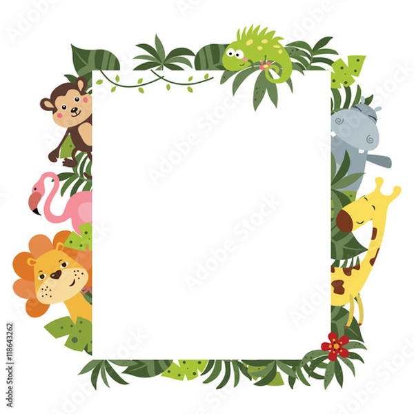 Obraz Rama z afrykańskimi zwierzętami