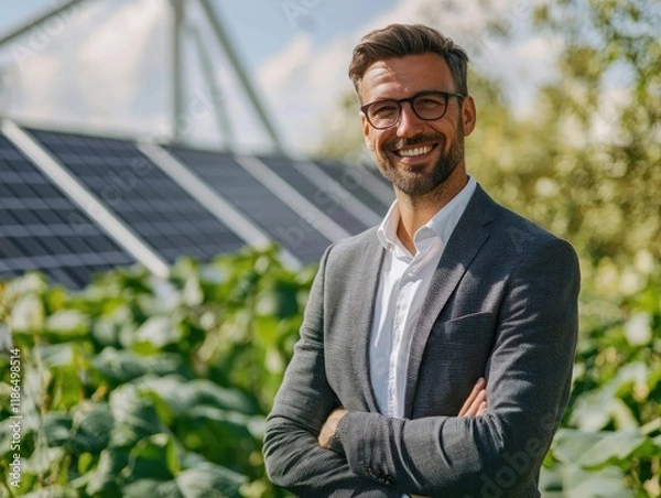 Fototapeta Sustainability Manager - Sustainability manager developing and implementing sustainability initiatives, in a corporate or environmental setting, on a White Background.
