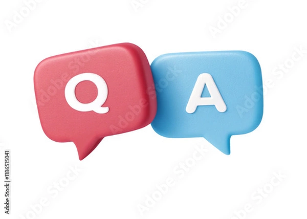 Fototapeta 3d Speech bubble with q and a letters,