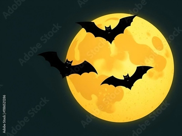 Obraz halloween background with bats