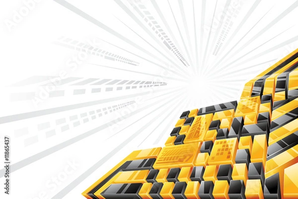 Fototapeta Yellow Black 3D Background