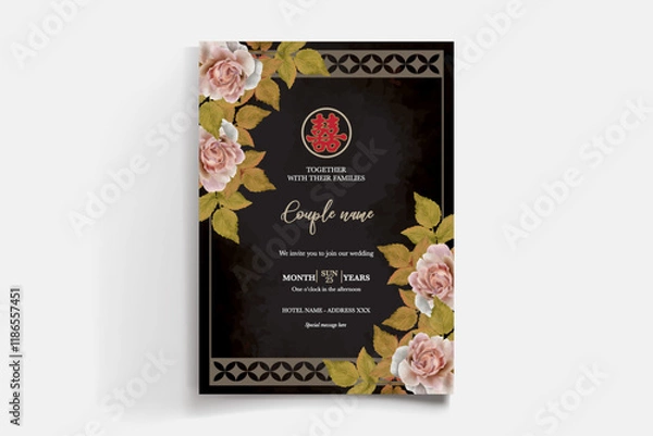 Fototapeta floral bridal shower invitation templates