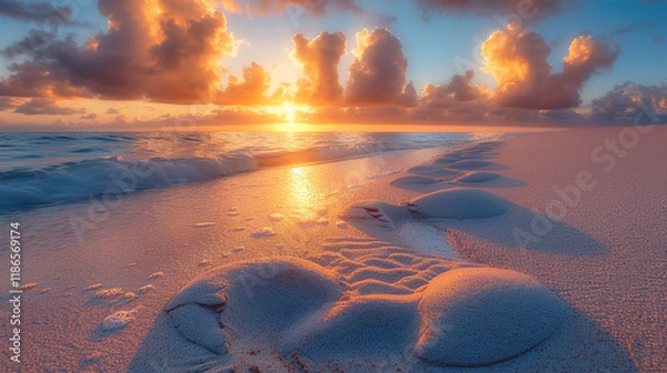 Fototapeta Sunset Sands Serenity at sunset beauty of the evening 