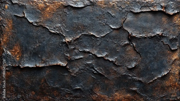 Obraz Cracked rusty metal surface texture background, grunge backdrop.