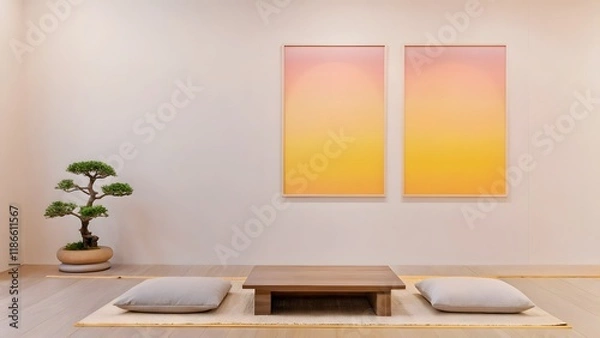 Obraz Tranquil Zen Spaces with Soft Pastel Gradients