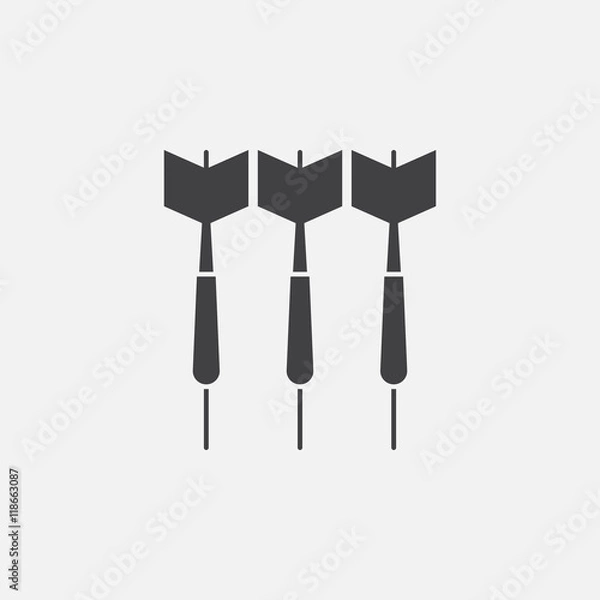 Fototapeta dart icon vector, solid logo illustration, pictogram isolated on white