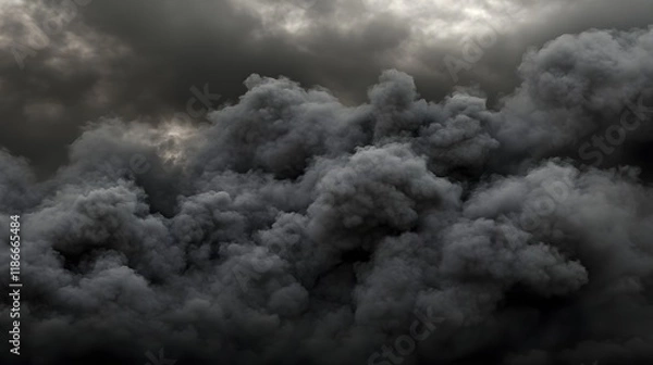 Fototapeta Mysterious Grey Smoke Wisps Floating on Dark Background in Detail