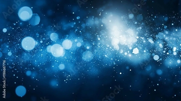 Obraz Abstract blue bokeh lights background. (2)