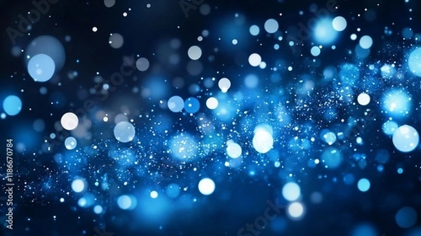 Obraz Abstract blue bokeh lights background. (3)