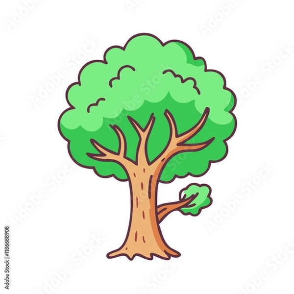 Fototapeta tree vector icon, earth day vector illustration - simple illustration of tree perfect for logos, and earth day-themed designs.