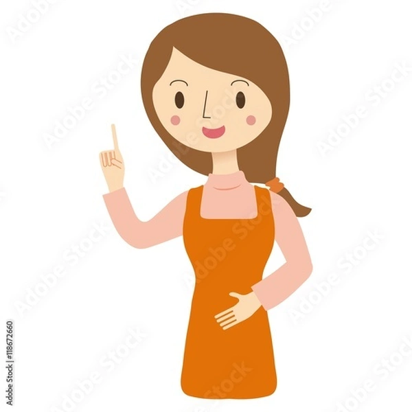 Fototapeta エプロンをした女性