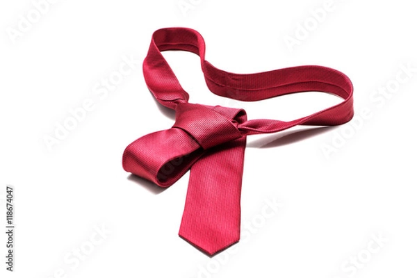 Obraz Red Square pattern necktile in heart shape