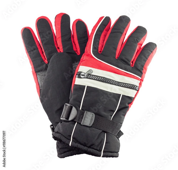 Obraz Hand in winter gloves isolated on white background,handful.
