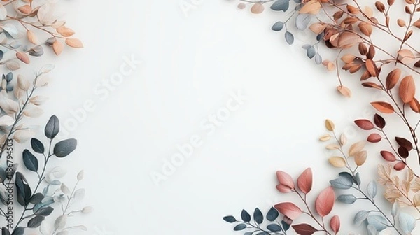 Fototapeta Soft Pastel Leaves and Branches for Romantic Background and Design Inspirations