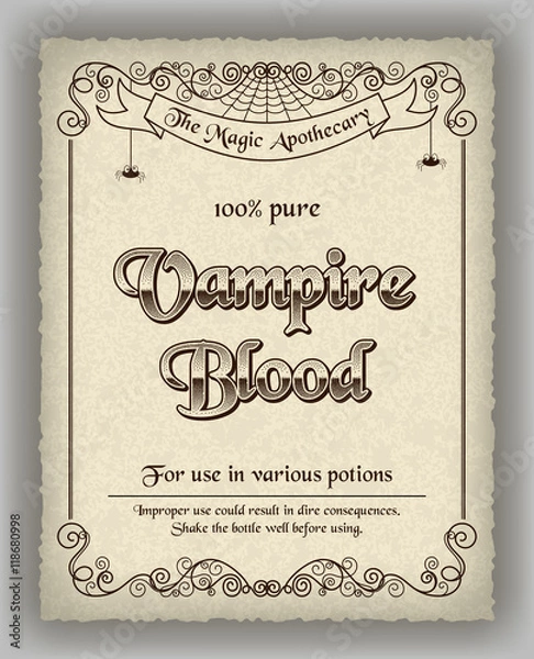 Obraz Halloween apothecary label