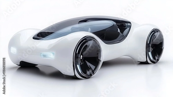 Fototapeta Futuristic Concept Car with Sleek Design and Aerodynamic Features Showcasing Modern Automotive Innovation and Technology in a Minimalist Setting