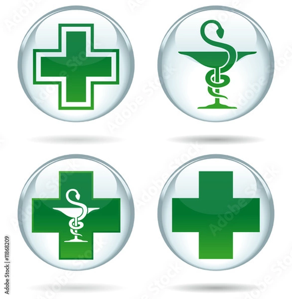 Obraz Pharmacy buttons set
