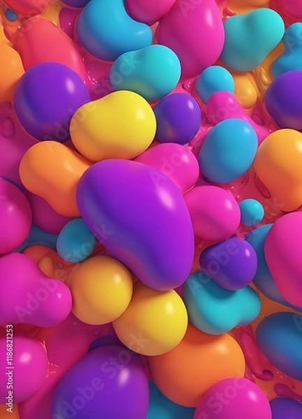 Obraz Colorful image of many different colored balls