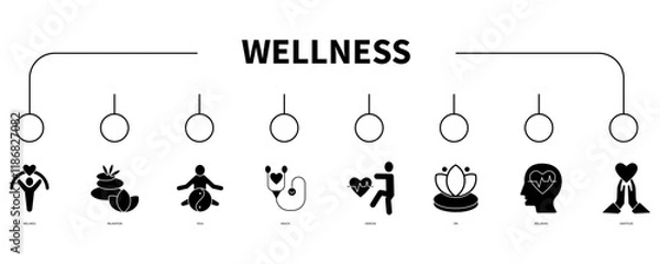 Fototapeta Wellness banner web icon vector illustration concept