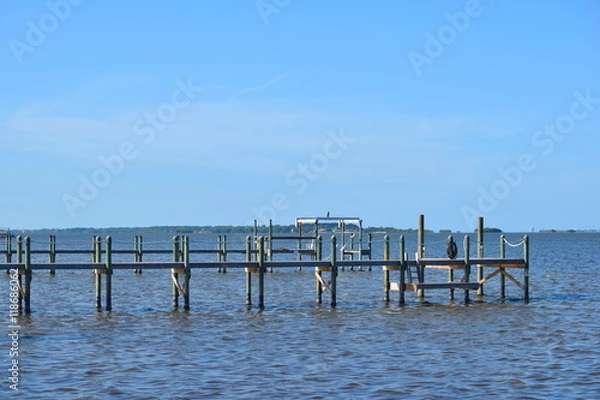 Obraz Empty Docks on the River