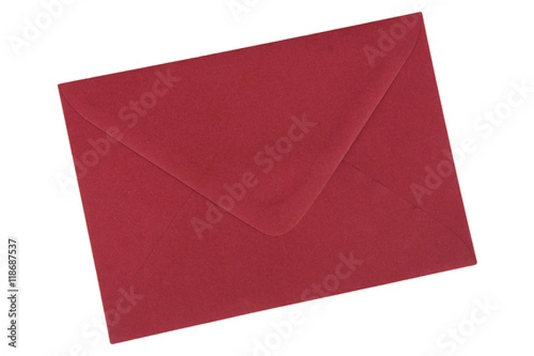 Obraz Dark red envelope on a white background