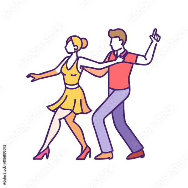 Fototapeta rumba dancers vector icon, dance day vector illustration - simple illustration of rumba dancers perfect for logos, and dance day-themed designs.