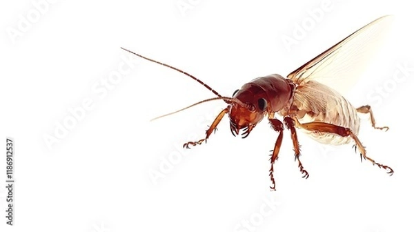 Obraz A brown bug with a black head and red legs