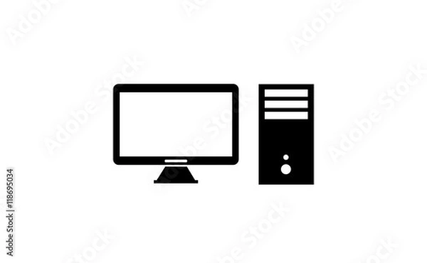 Obraz Vector desktop computer icon on white background